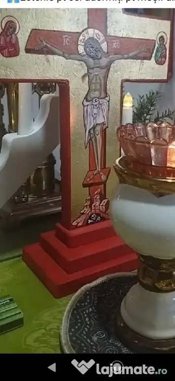 Sfânta Cruce 70/50cm pictura realizată manual pe lemn disponibil