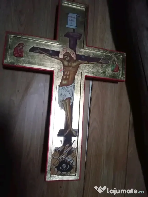 Sfânta Cruce 70/50cm pictura realizată manual pe lemn disponibil