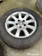 VÂND 4 roți cu jante aliaj R15 – VW Golf 5 – cu anvelope noi SUNNY 2024