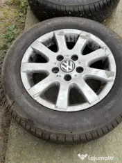VÂND 4 roți cu jante aliaj R15 – VW Golf 5 – cu anvelope noi SUNNY 2024