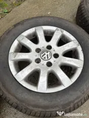 VÂND 4 roți cu jante aliaj R15 – VW Golf 5 – cu anvelope noi SUNNY 2024