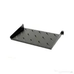 Raft fix 19", 1u, 300mm, fixare fata in 2 puncte, sarcina 30kg, culoare neagra ral 9005 - dateu