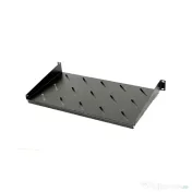 Raft fix 19", 1u, 300mm, fixare fata in 2 puncte, sarcina 30kg, culoare neagra ral 9005 - dateu 