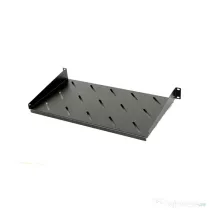 Raft fix 19", 1u, 300mm, fixare fata in 2 puncte, sarcina 30kg, culoare neagra ral 9005 - dateu