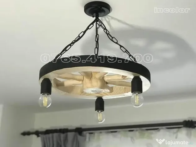 Candelabru din roata lemn