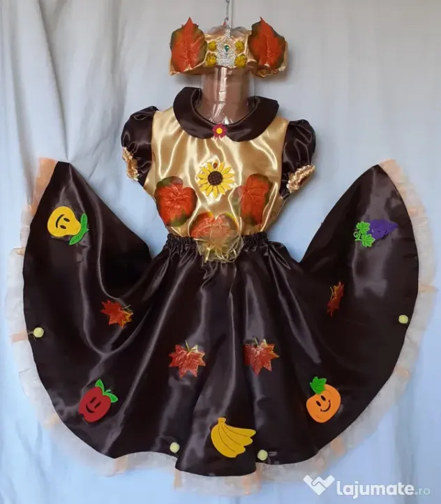 Costum Printesa toamnei pentru copii,7-8-9-10 ani
