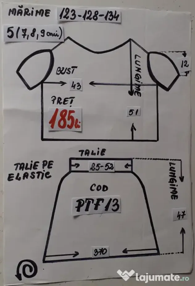Costum Printesa toamnei pentru copii,7-8-9-10 ani