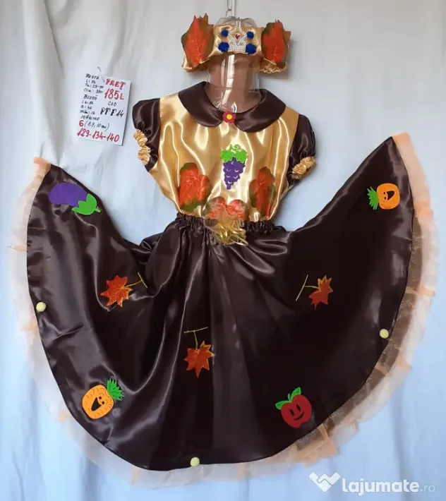 Costum Printesa toamnei pentru copii,7-8-9-10 ani