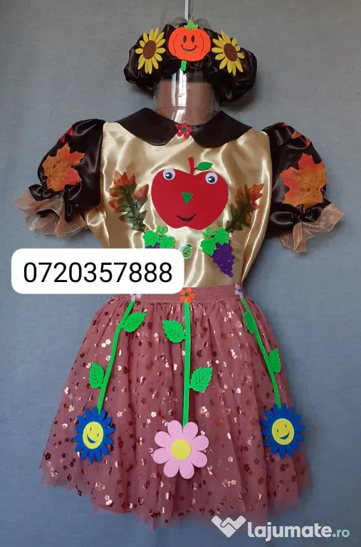 Costum Printesa toamnei pentru copii,6-7-8-9-10 ani