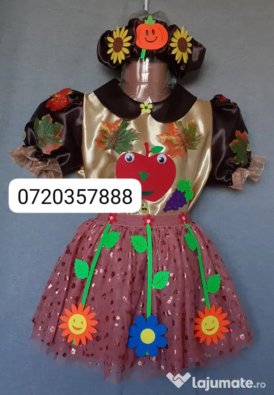 Costum Printesa toamnei pentru copii,6-7-8-9-10 ani