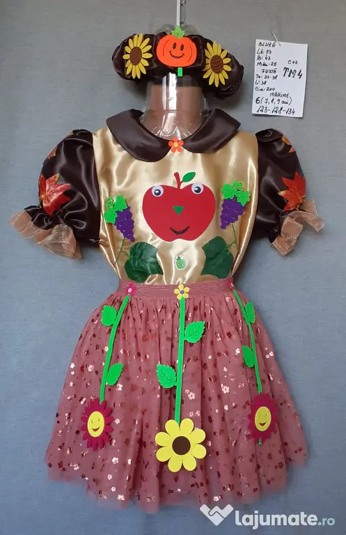 Costum Printesa toamnei pentru copii,6-7-8-9-10 ani