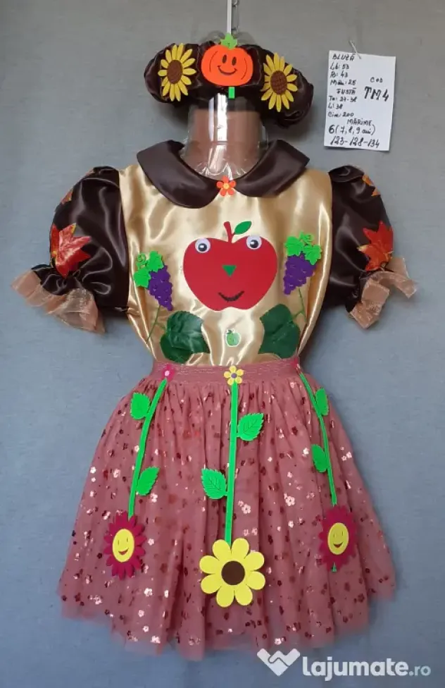 Costum Printesa toamnei pentru copii,6-7-8-9-10 ani