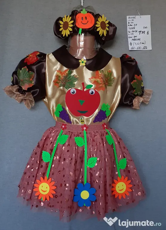 Costum Printesa toamnei pentru copii,6-7-8-9-10 ani