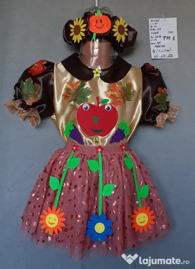 Costum Printesa toamnei pentru copii,6-7-8-9-10 ani