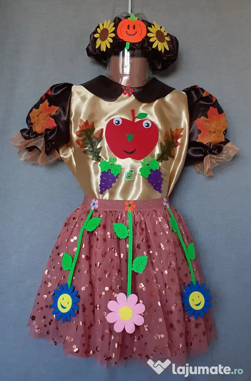 Costum Printesa toamnei pentru copii,6-7-8-9-10 ani