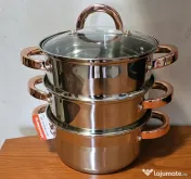 Oală pentru gătit la aburi 4 elemente, 18 cm, 2,5 Litri - nou