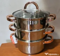 Oală pentru gătit la aburi 4 elemente, 18 cm, 2,5 Litri - nou