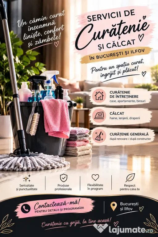 Servicii de curățenie și calcat București și Ilfov
