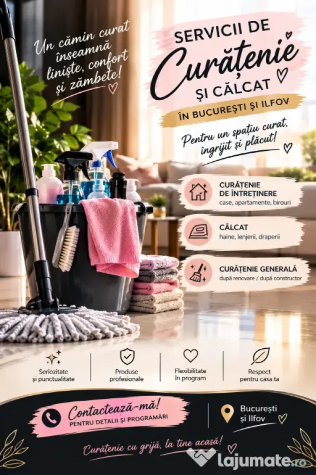 Servicii de curățenie și calcat București și Ilfov