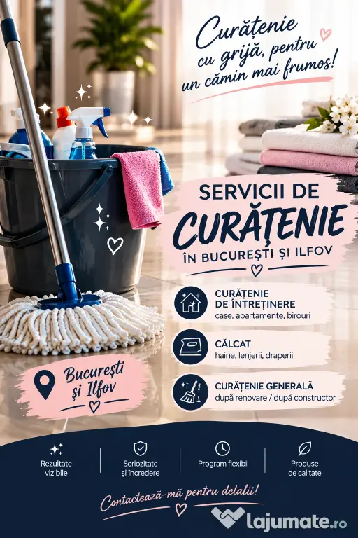 Servicii de curățenie și calcat București și Ilfov