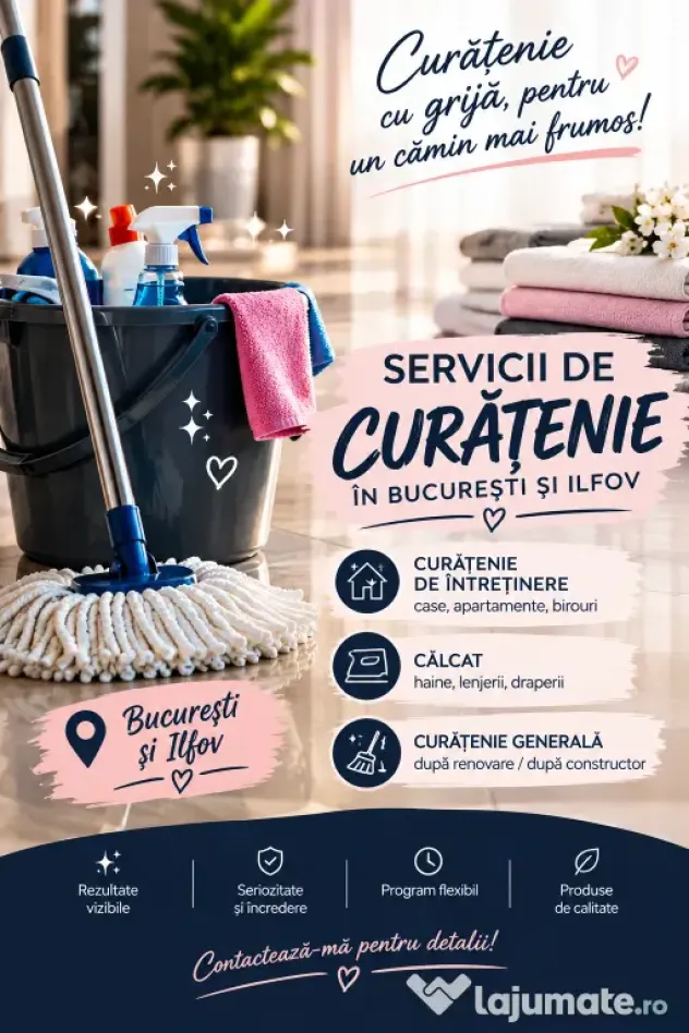 Servicii de curățenie și calcat București și Ilfov
