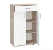 Pantofar Soho, 2 usi, 1 sertar, PAL, 110 x 66 x 35 cm, decor alb