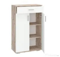 Pantofar Soho, 2 usi, 1 sertar, PAL, 110 x 66 x 35 cm, decor alb
