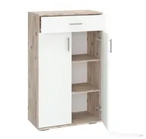 Pantofar Soho, 2 usi, 1 sertar, PAL, 110 x 66 x 35 cm, decor alb