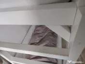 Pat supraetajat solid din fag, pe comandă + 2 saltele + 3 seturi de lenjerii 