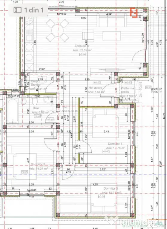 Duplex plan parter Mosnita, 4 camere, 2 bai - Mosnita Noua (Timis)