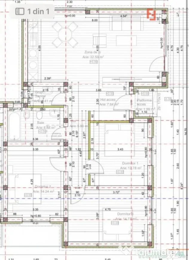 Duplex plan parter Mosnita, 4 camere, 2 bai - Mosnita Noua (Timis)