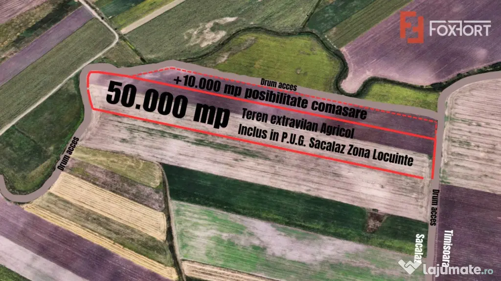 COMISION 0% Teren extravilan agricol, 5ha- Oportunitate inve - Sacalaz (Timis)