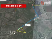 Teren de vanzare la 2,7 km de autostrada, front de 163 ml CO 