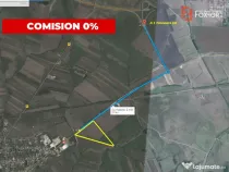 Teren de vanzare la 2,7 km de autostrada, front de 163 ml CO