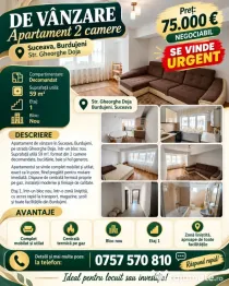 Se vinde apartament 2 camere - URGENT str. Gheorghe Doja