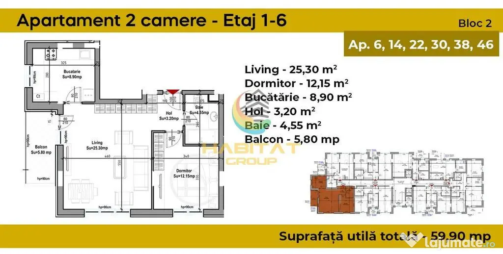 Apartament 2 camere / 60 mp / Grand Arena - Bucuresti (Bucuresti-Ilfov)