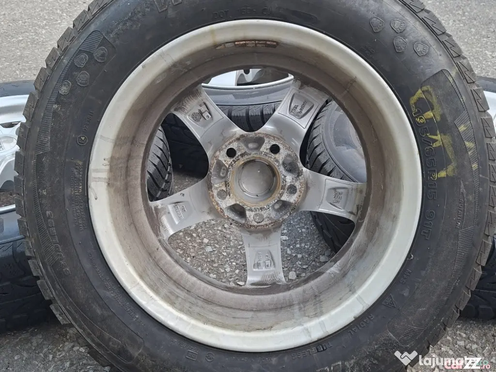 Jante Aliaj Volkswagen-Skoda-Seat 15' 5x112 Et38 Cu Anvelope M+S 195/65/15 - Timisoara (Timis)