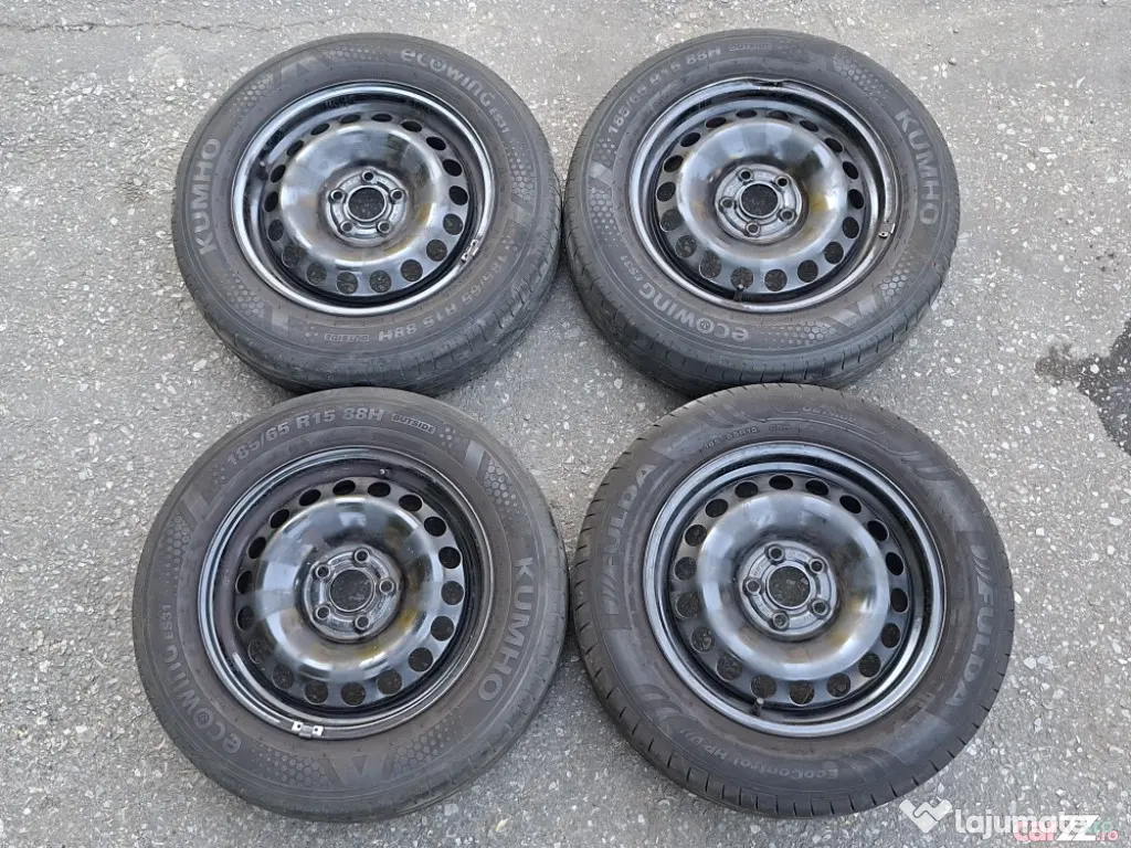 Jante Otel Vw 15' 5x112 Cu Anvelope Vara 185/65/15 Dot 2023 - Timisoara (Timis)