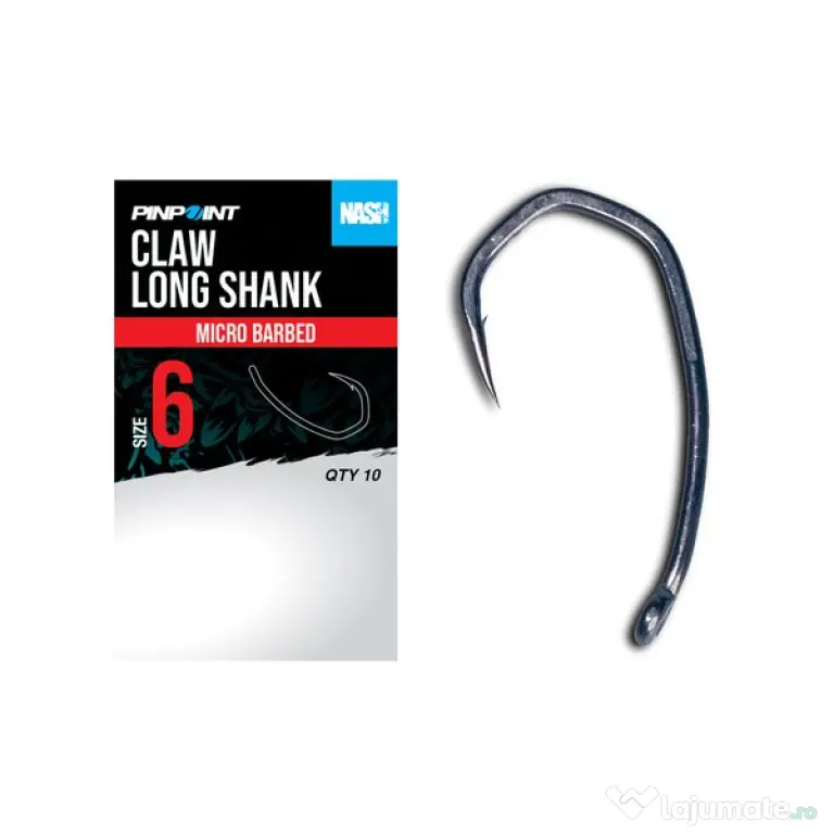 Carlige Nash Pinpoint Claw Long Shank, Micro Barbed, nr.4