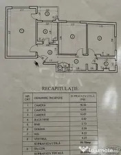 3 camere Chișinău decomandat, et. 2, 60 mp 
