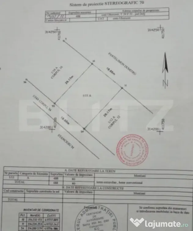 Teren intravilan 488 mp – Ghercești, zona Str. Aviatorilo - Ghercesti (Dolj)