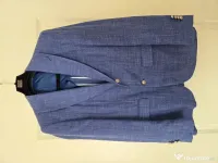 Sacou bărbătesc Adina Buzatu, albastru texturat, mărimea 48