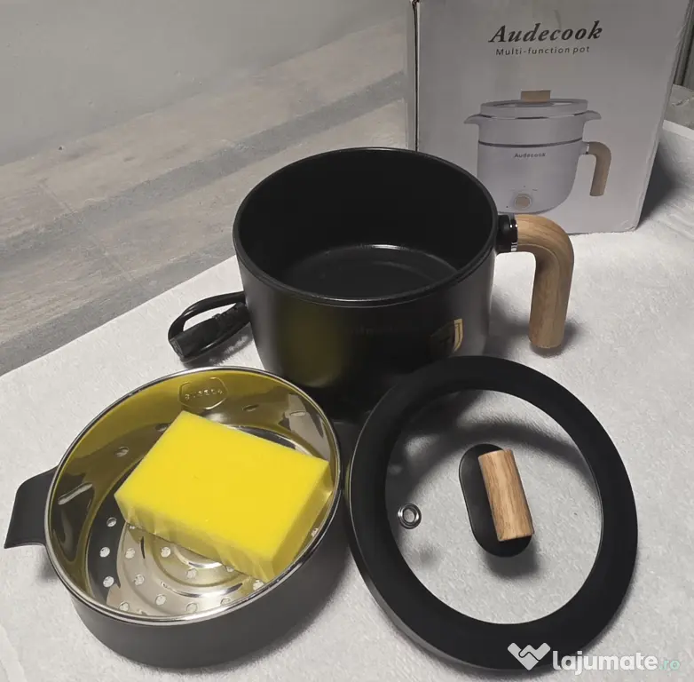 Oală electrică Audecook cu accesoriu pentru gătit la abur