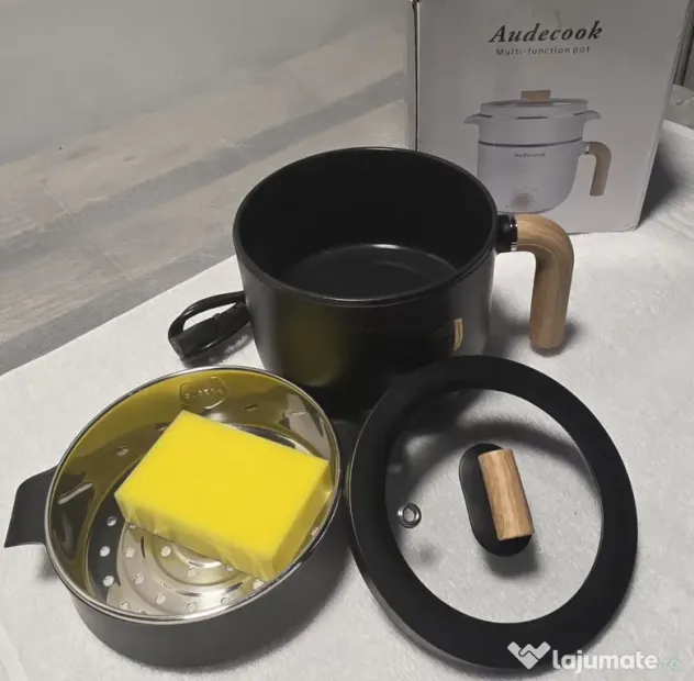 Oală electrică Audecook cu accesoriu pentru gătit la abur