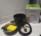 Oală electrică Audecook cu accesoriu pentru gătit la abur