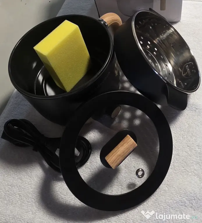Oală electrică Audecook cu accesoriu pentru gătit la abur