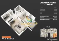 Apartament cu 2 camere si balcon, zona metrou Popesti vest. 