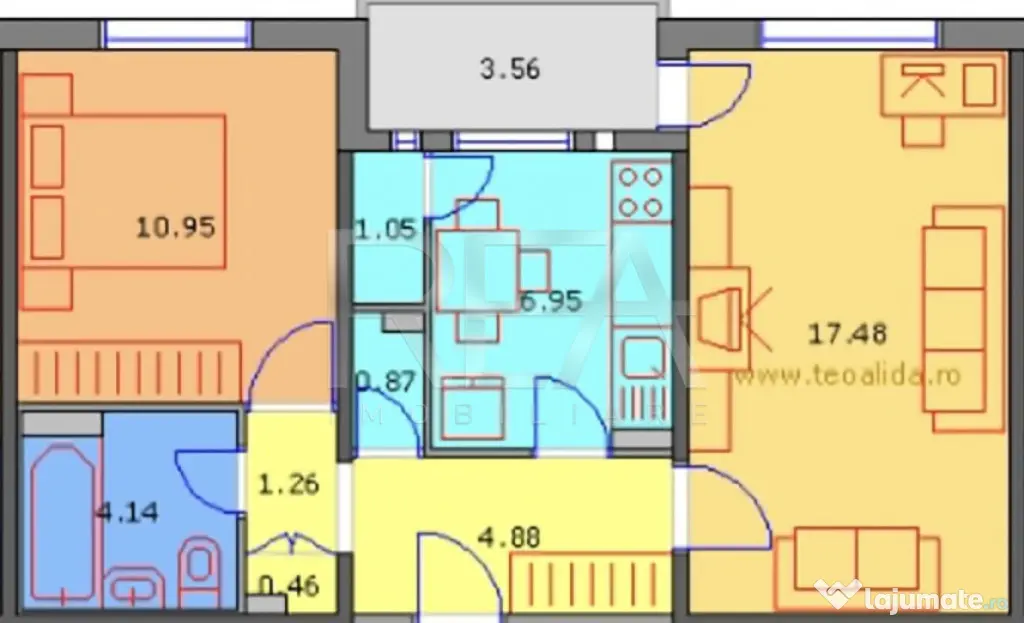 2 camere, 3/8, 53mp, bloc1985-Crangasi - Bucuresti (Bucuresti-Ilfov)