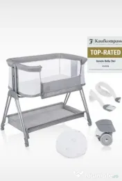 Patut co-sleeper, Lionelo, Luna, 2 in 1, Cu laterala culisanta. 