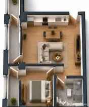 Apartament 2 camere open space Preajba - 0% comision la cump